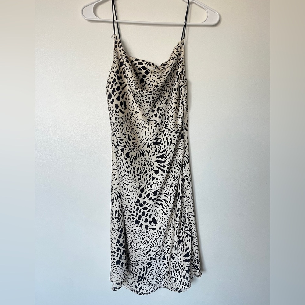 Cowl Neck Satin Dress